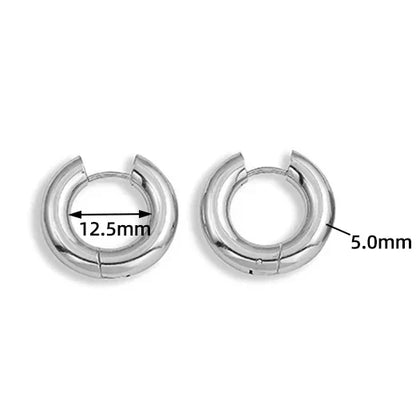 Stainless Steel Big Circle Hoop Earrings