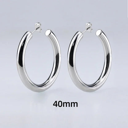 Stainless Steel Big Circle Hoop Earrings