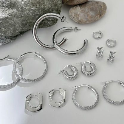 Stainless Steel Big Circle Hoop Earrings