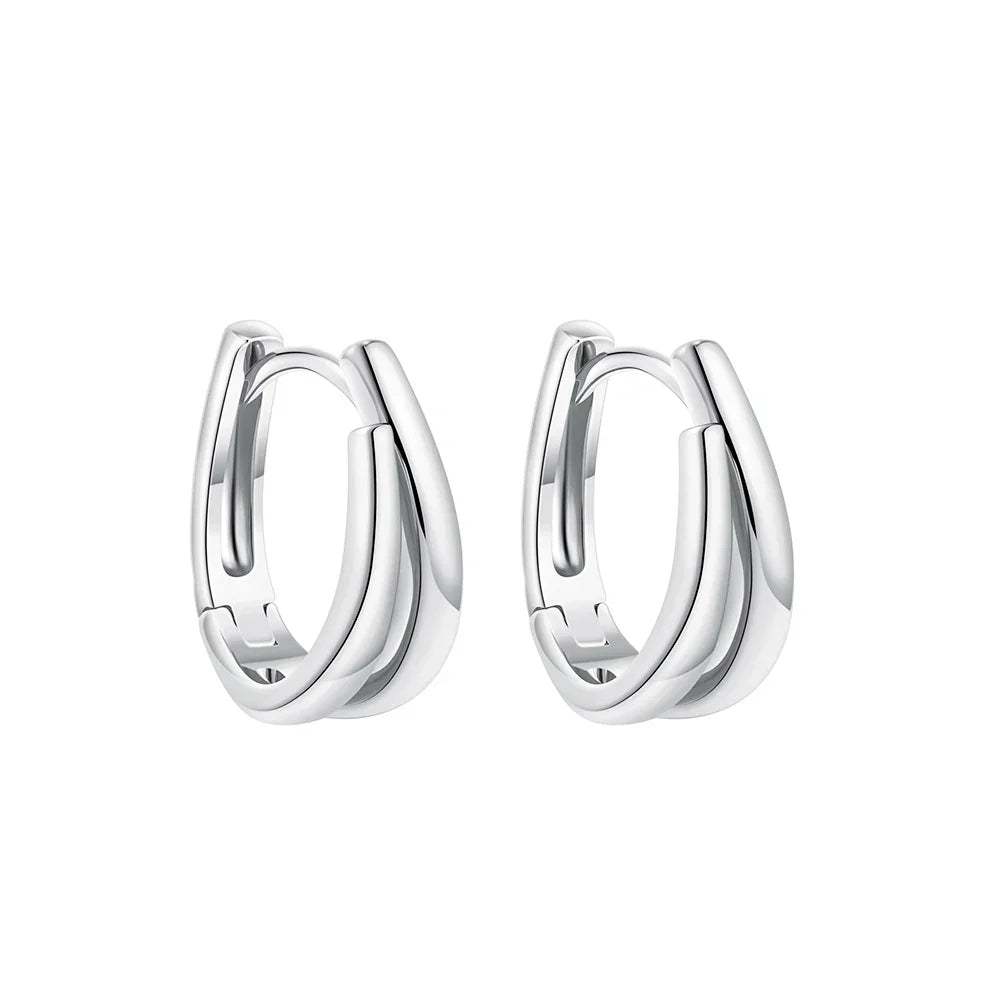 Simple Double Layer U Shape Mini Hoop Earrings