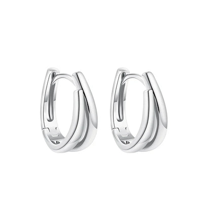 Simple Double Layer U Shape Mini Hoop Earrings
