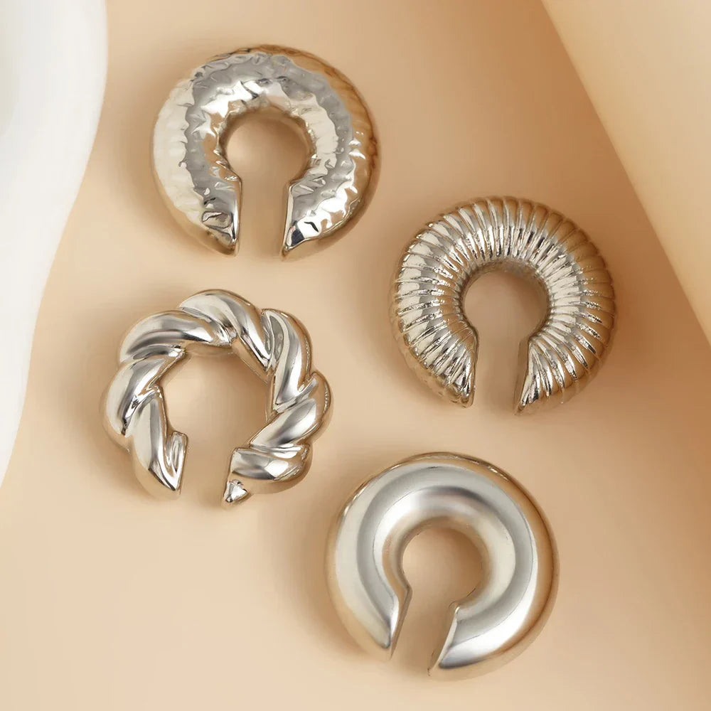 4 Pcs Fashion C Shape Ear Cuff Earrings