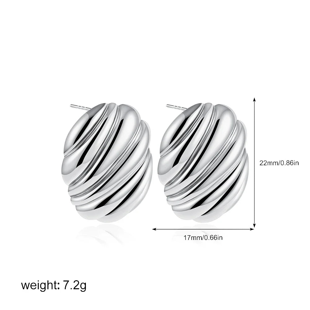 Vintage Stainless Steel Round Oval