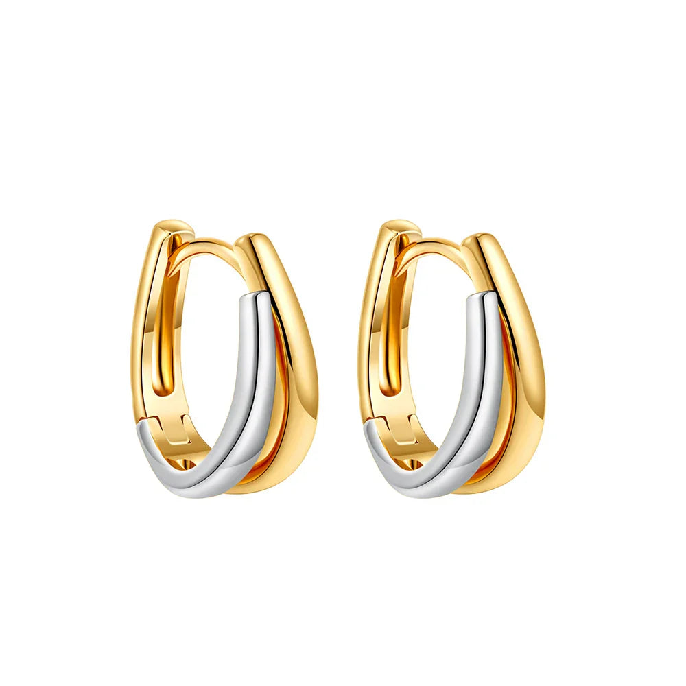 Simple Double Layer U Shape Mini Hoop Earrings